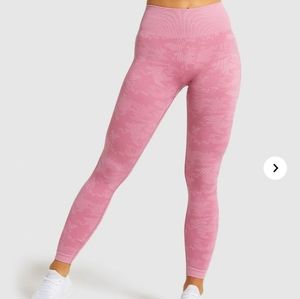 GYMSHARK Camo Seamless Leggings Pink (M)